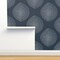 Boho White Navy Dots Abstract Bohemian Custom Pre-pasted Wallpaper by Spoonflower Pre-Pasted Wallpaper 2FT Wide